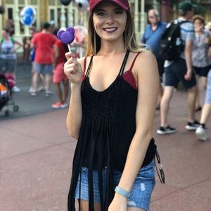 Black tassel/ fringe shirt